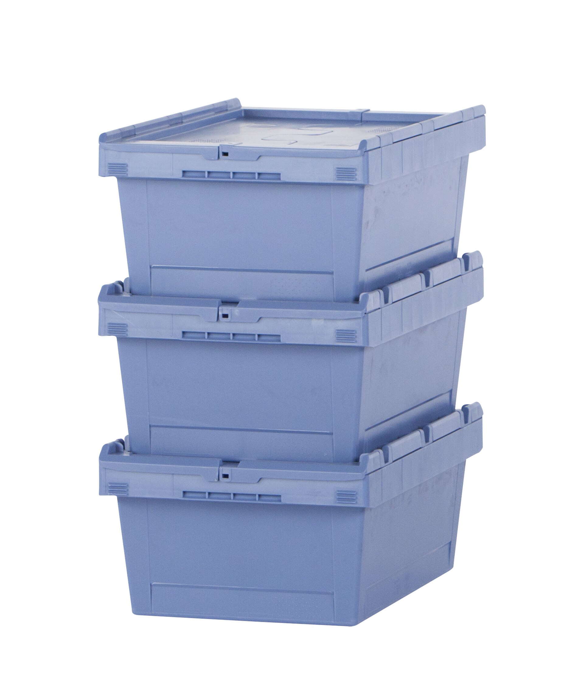 Lidded plastic storage tubs